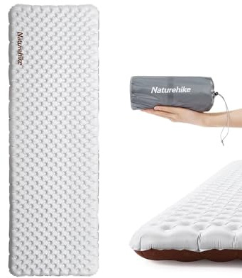 Naturehike Self-Inflating Sleeping Mats for Camping, 3'' Ultra Thick Camping Mat 5.8 R-Value Insulated Camping Mattress, 4-Season Inflatable Foam Camping Mat for Car, Hiking(R5.8 Rectangles - Plus)