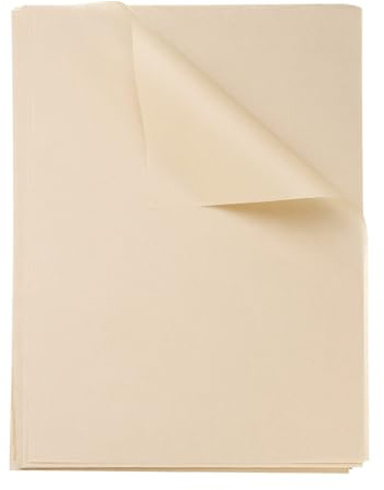 QUARKZMAN 100 Feuilles de Papier Ciré Carrées 11,81 x 7,87 Absorbant l'Huile Papier d'Emballage Alimentaire Sec pour Sandwich Papier de Cuisson Doublures de Panier, Couleur Bois