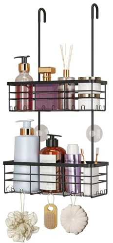 HapiRm Hanging Shower Caddy Organiser- No Drilling Shower Tidy with Hooks