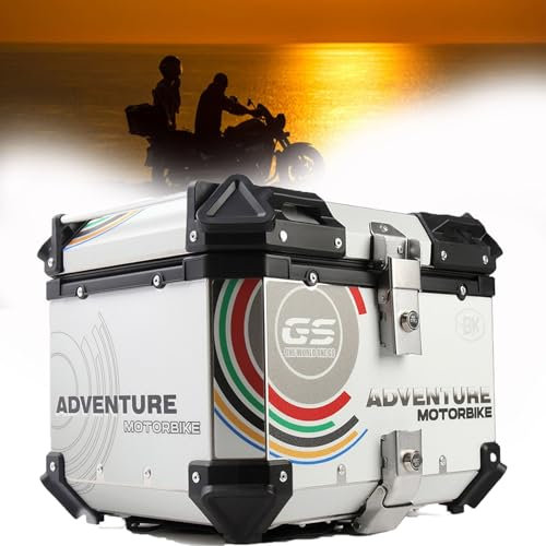 Caja para Moto Maleta De Moto Caja De La Cola De La Motocicleta Caja De Almacenamiento De Liberación Rápida con Cerradura De Seguridad para Almacenamiento Casco(Blanco)