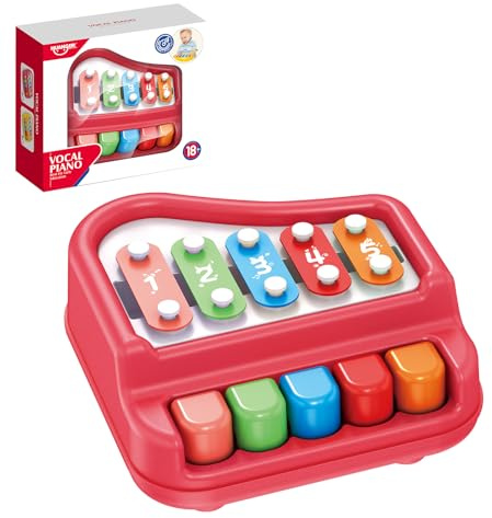 Children Musical Toys: Flex kids piano, toddler educational toy, Musical piano for boys and girls. A gift for Christmas,birthday Preschool toy 18 months+ 2 3 4 years Learn music Learn piano (Red)