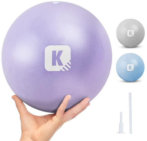 KAYMAN Soft Pilates Ball 25cm, Anti-Burst Yoga Balls for Core Strength, Fitness & Physical Therapy, Core Balance, Lightweight Physio, Portable & Small Exercise Ball for Home, Gym or Travel