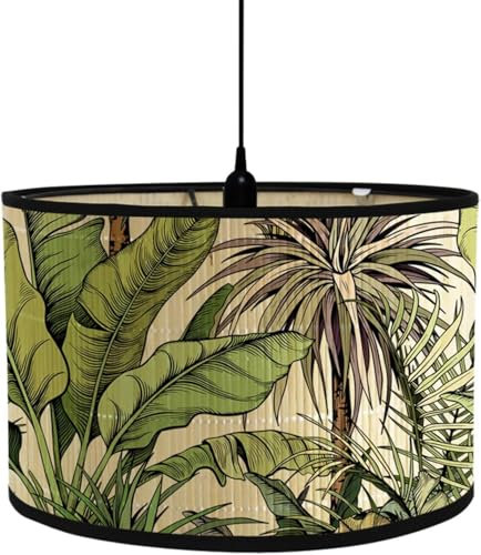 FANSU Paralume per lampada da tavolo, stampa di animali e piante, paralume a sospensione, per lampada da terra, lampada da tavolo, lampada da soffitto, soggiorno, decorazione moderna (piante verdi)
