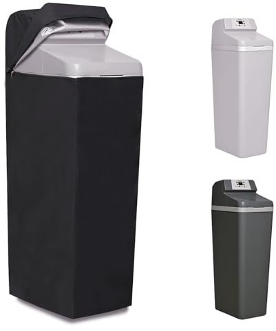 Water Softener Cover Outdoor Insulated, Water Softener Covers for Outside Units, Openable Top Easy to Use Removal-free Installation for UV Dust Protection of Softener Housings Outdoor (Black)