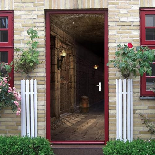 3D Türtapete Selbstklebend Blick Auf Den Flur 80 X 200 Cm Diy Wandbild Pvc Wasserdicht Pvc Türtattoos Türposter Türaufkleber Fototapete Türfolie Für Tür,Wohnzimmer,Schlafzimmer,Küche T-18056547361493