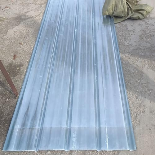 Welldachplatte, 2mm Schlagfeste Wellplatte, Modernes Transparentes Dachbaumaterial, Glasfaser-Dachfensterplatte, UV- Und Regenfeste GFK-Dachverkleidungsplatte (0.9×2.2m/35×87in,1pcs)