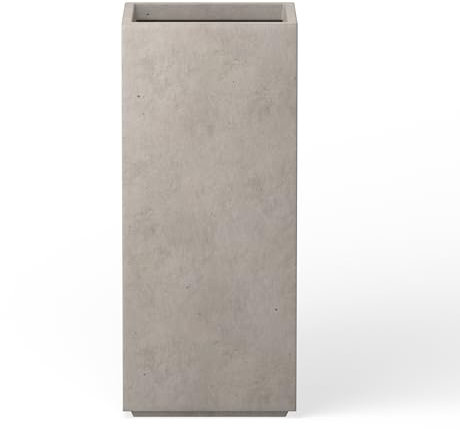 Kante Fioriera rettangolare in cemento alta 70,1 cm, moderna fioriera quadrata con foro di drenaggio e tappo in gomma, per interni ed esterni, casa, patio, giardino, cemento stagionato