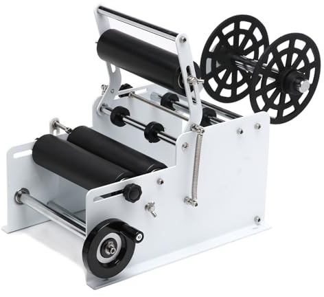 Sumeve Manuelle Flaschenetikettiermaschine, Flaschenetikettenapplikator für runde Flaschen (weiß)