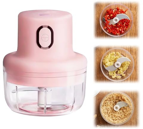 Wireless Food Chopper, 2025 New Garlic Crusher, Mini Electric Meat Grinder, Food Chopper Glass Bowl, Portable Small Food Processor for Chili, Spice, Meat, Vegetables (100ML)