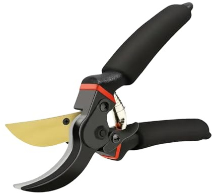 Hermhoffer GardenSlicer Pro | Hochleistungs-Gartenschere, Gepolsterter Komfortgriff, Ideal für das Schneiden harter Holzarten wie Buche oder Eiche (Schwarz)