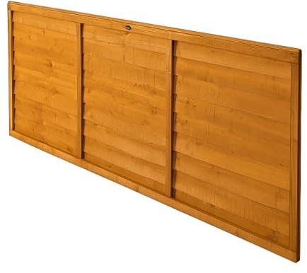 6x3ft Overlap Fence Panel Dip Treated, Timber Garden Boundary Screen with Privacy Slats and Vertical Support Battens, 10-Year Anti-Rot Guarantee