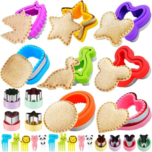 Set completo di 26 formine per sandwich e sigillatrici, set completo per scatole bento creative e modellatura del pane senza crosta, multifunzionale e pratico