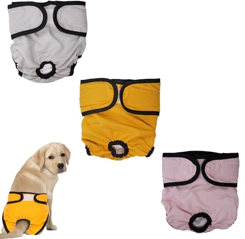 3er läufigkeitshose für Hündinnen, Hundewindeln für Hündinnen Waschbar und Wiederverwendbar, Hochsaugfähig, Ideal bei Inkontinenz und Läufigkeit, Größe XL