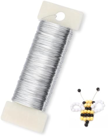 50m Silver Jewellery Wire, 0.35mm Craft Wire for Jewellery Making, DIY Jewelry, Crochet, Flower Arrangements, Sculpting Binding