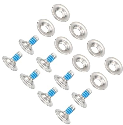AMSLSIU Juego de Tornillos de fijación para Snowboard duraderos Acero Inoxidable. El Paquete Incluye 8 Tornillos y 8 Arandelas. Diseñado para un Montaje Seguro la fijación. Reemplazo Piezas