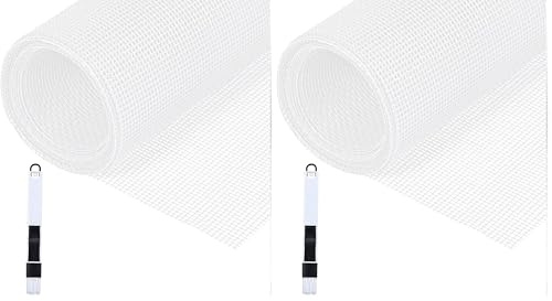 Fillis Moustiquaire de fenêtre, 150x300cm Moustiquaire au mètre en fibre de verre bricolable avec brosse de nettoyage, moustiquaire pour fenêtre, porte de balcon et salon, Blanc (Lot de 2)