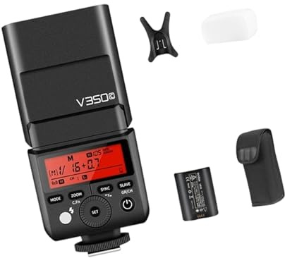 Advanced Compatible Hot Shoe On-Camera Flashlight V350 with Long Lasts Battery Power for Event Photographers Outdoor Photography Flashlight
