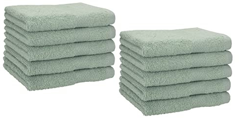 Betz Premium Gästehandtücher Set 10-teilig – 10× Gästehandtuch 30×50 cm, 100% Baumwolle 470 g/m², weich & saugstark, Oeko-TEX® Farbe heugrün