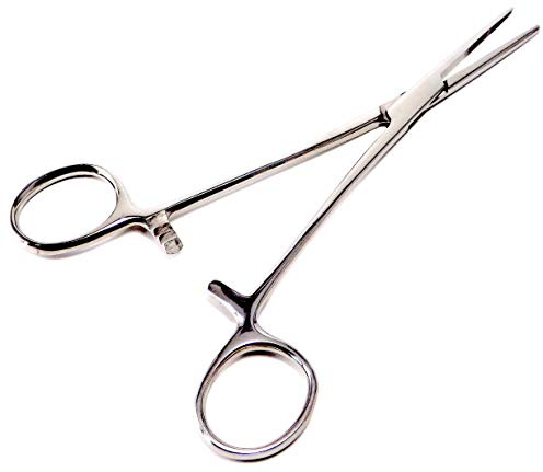 INKgrafiX® Klemmzange zum Piercing Halten - Piercing Zange - Stahl - für Kugel und Stab - IG52001 - Spitze gerade