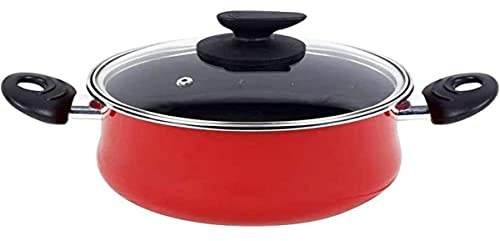 Magefesa PRAGA olla 30 con tapa vidrio, acero esmaltado vitrificado, en granate, inducción y lavavajillas