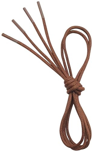 VSUDO Business Schnürsenkel Hellbraun Rund Gewachste, Light Brown Waxed Dress Shoelace, ø2,5 mm dünne Braun Schnürsenkel/Schuhbänder für Lederschuhe, Herenschuhe, Anzugschuhe (2Paar-Hellbraun-090cm)