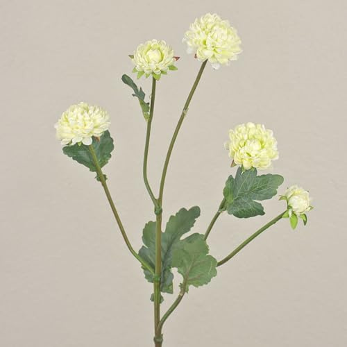 artplants.de Kunst Chrysantheme Ryon, weiß, 70cm, Ø3-5cm - Künstliche Chrysantheme