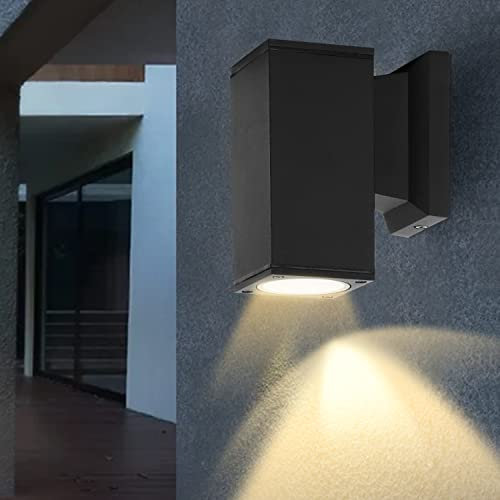 Aigostar Outdoor Wall Lights Mains Powered, IP65 Outside Lights Exterior Wall Sconce, Aluminum Indoor Wall Lights Max 35W GU10 Wall Light for Front Door, Garage, Porch, Garden, Balcony, Patio