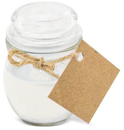 DISOK - Lote 25 Velas Aromáticas en Tarro de Cristal. Velas para poder regalar en bodas, bautizos y comuniones. Decoración con velas. (Blanco)