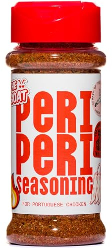 The GOAT Peri Peri Chicken Seasoning Blend 80g Shaker - Authentic Portuguese Infusion with Smoky Heat, Artisanal Spice Mix for Grilling, Roasting, BBQ, Red Meat, Wings, Vegetables, Marinades