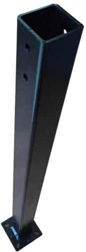 Eckige Universalpfosten, Stahlsäule, Tischbeine, Balkonsäule, Geländerpfosten, Zaunpfosten, Zaunsäule zum aufschrauben aus schwarz pulverbeschichtetem Stahl (Dicke: 4 mm, 60 x 60 x 950 mm)