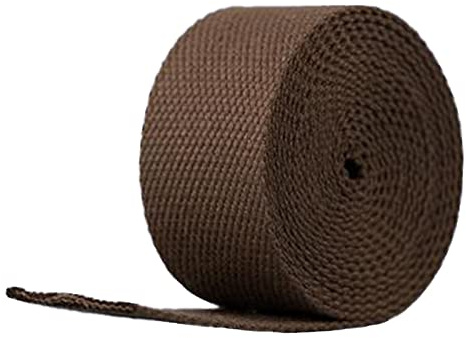 YunYunStrap bomullsband för fickor handtag remsa, 25 mm x 5, 10, 20 yards, Mörkbrun, 25mm x 5Yards
