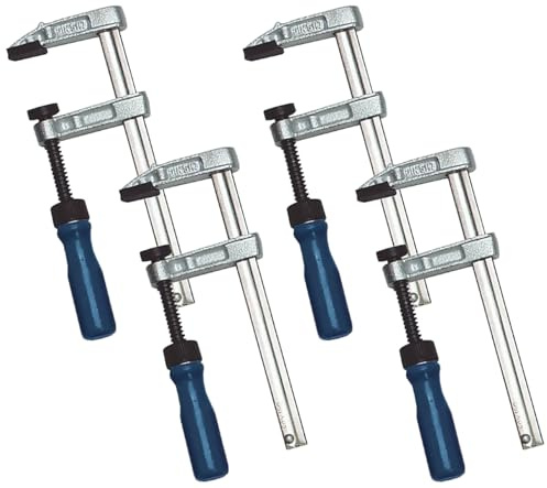 Brüder Mannesmann Schraubzwinge 50 x 150 mm, Silber, DIN 5117, M90400 (Packung mit 4)