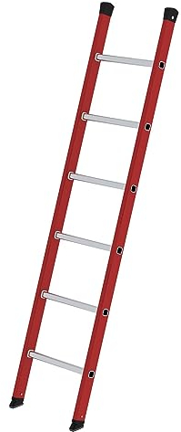 PROREGAL Sprossen-Anlegeleiter GFK/Alu ohne Traverse | 6 Sprossen | Leiter, Teleskopleiter, Trittleiter, Bockleiter, Sprossen-Doppelleiter