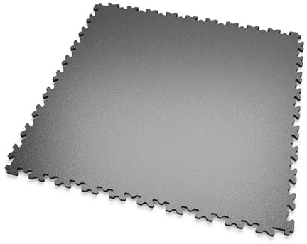 MOSAIK FLOOR - Lot de 12 m² - Dalles PVC Clipsables Gris-Foncé I Épaisseur 5mm I Pose Simple et Rapide - Garage, Atelier, Entrepôt, Fitness, Bureau