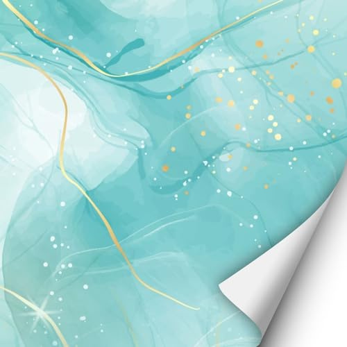 nikima Schönes für Kinder 2 x 0,9 m selbstklebende Folie - Aqua türkis (16,66 €/m²) Klebefolie Dekorfolie Möbelfolie