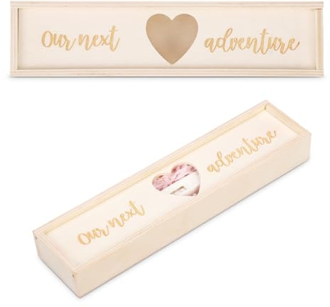 Minneslåda för Graviditetstest, Trä Graviditetsmeddelandelåda Baby Reveal Souvenir Collection Graviditetstest Presentförpackning för Make Far Morföräldrar (Vit)