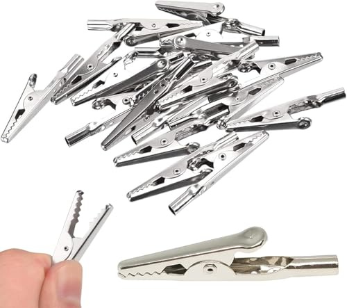 Lot de 50 pinces crocodiles 10 A - Accessoires antistatiques pour travaux de laboratoire et de test électrique