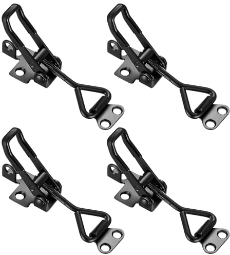 4 Pezzi di Chiusura a Leva, Chiusura per Scatola, Chiusura a Scatto, Chiusura a T, Chiusura Rapida, Morsetti a Leva Regolabili, Chiusura a Leva Metallica Regolabile per Armadi, Cassette, Valigie