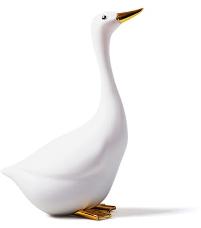NENBOLEC Escultura de Pato Figura Animal Decoración Moderna Arte Interior Estatua Hogar Regalo para Estanterías Escritorio Mesas Resina 25cm