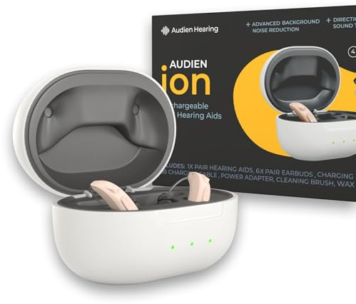 Audien Hearing ION Wireless Rechargeable OTC Hearing Aid, Premium Comfort Design & Nearly Invisible