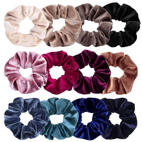 YUNYU Elastici per capelli da donna, fascia per capelli con elastico, fasce per capelli da donna in raso di alta qualità, più morbide della seta, elastici in seta, elastici spessi in tinta unita,