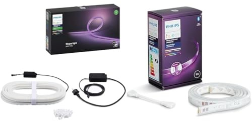 Philips Hue White & Color Ambiance Outdoor Lightstrip (5 m) & White & Color Ambiance Lightstrip Plus Erweiterung (1 m)