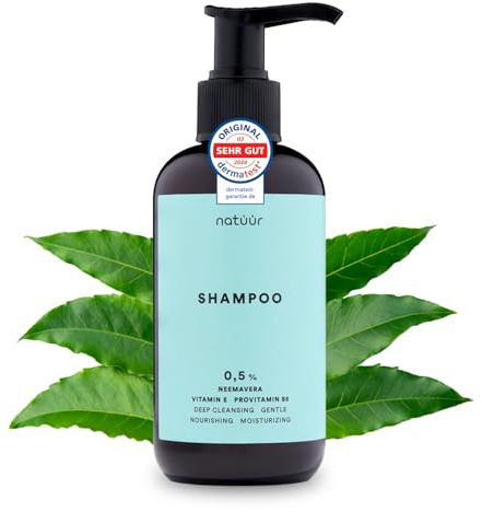natüür Shampoo 200 ml | Haarshampoo | Shampoo Damen & Herren | Mit NEEMAVERA®, Vitamin E & Provitamin B5 | Feuchtigkeit & Glanz | Natürliche Haarpflege | Sanfte Tiefenreinigung