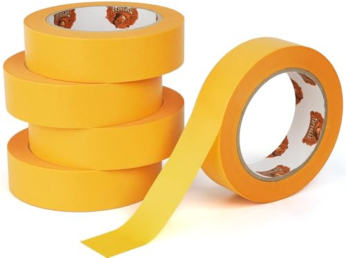 TAPEBEAR Ruban de Masquage Professionnel pour Surfaces Délicates 30mm x 50m | 5x Adhésif Sans Laisser de Résidus, Lignes de Peinture Tranchantes pour Usage Intérieur, Précis Peindre, Vernir, Rénover