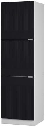 Vicco Armoire Haute Fame-Line, Noir rayé/Blanc 60 cm