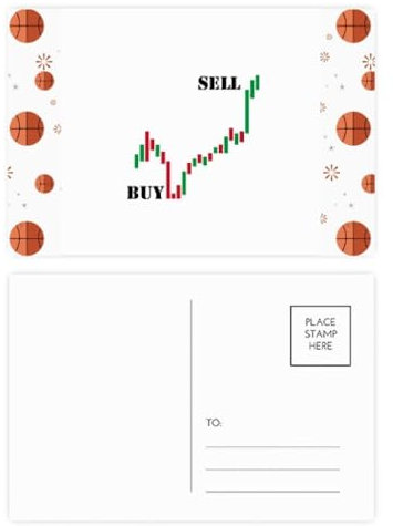 Sell High Buy Low Red Art Deco Fashion Basketball Postkarten-Set Dankeskarte Versandseite 20 Stück
