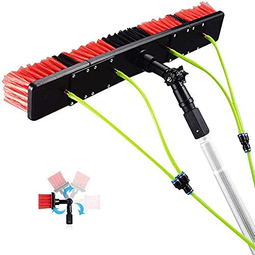 Solarmodul-Reinigungsset, 12 m Teleskopstange mit Wasserzufuhrbürste, Fensterreiniger für Wintergarten, 8 m Stange mit 30 cm Bürstenkopf
