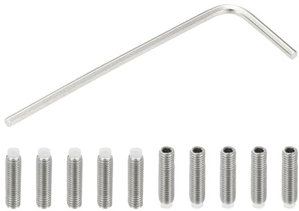 PATIKIL Vis Sans Tête M3x12mm Pointe en Nylon, 10Pcs Boulon à Tête Creuse Hexagonale Métrique en Acier Inoxydable 304, Anti-Dérapant, Entraînement Hexagonal Interne Avec Clé à Molette