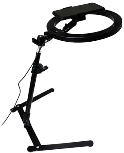 Ring Light with Stand,1Set Content Creator Kit with 10 Inch Adjustable Ring Light with Stand Wireless Control Overhead Phone Mount with Light for Cooking Video Recording