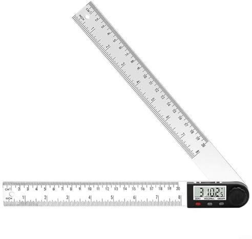 Digitaler Winkelmesser, 0-360°Digitaler Neigungsmesser Edelstahl Winkelmesser Winkellineal mit LCD-Display, für Holzbearbeitung